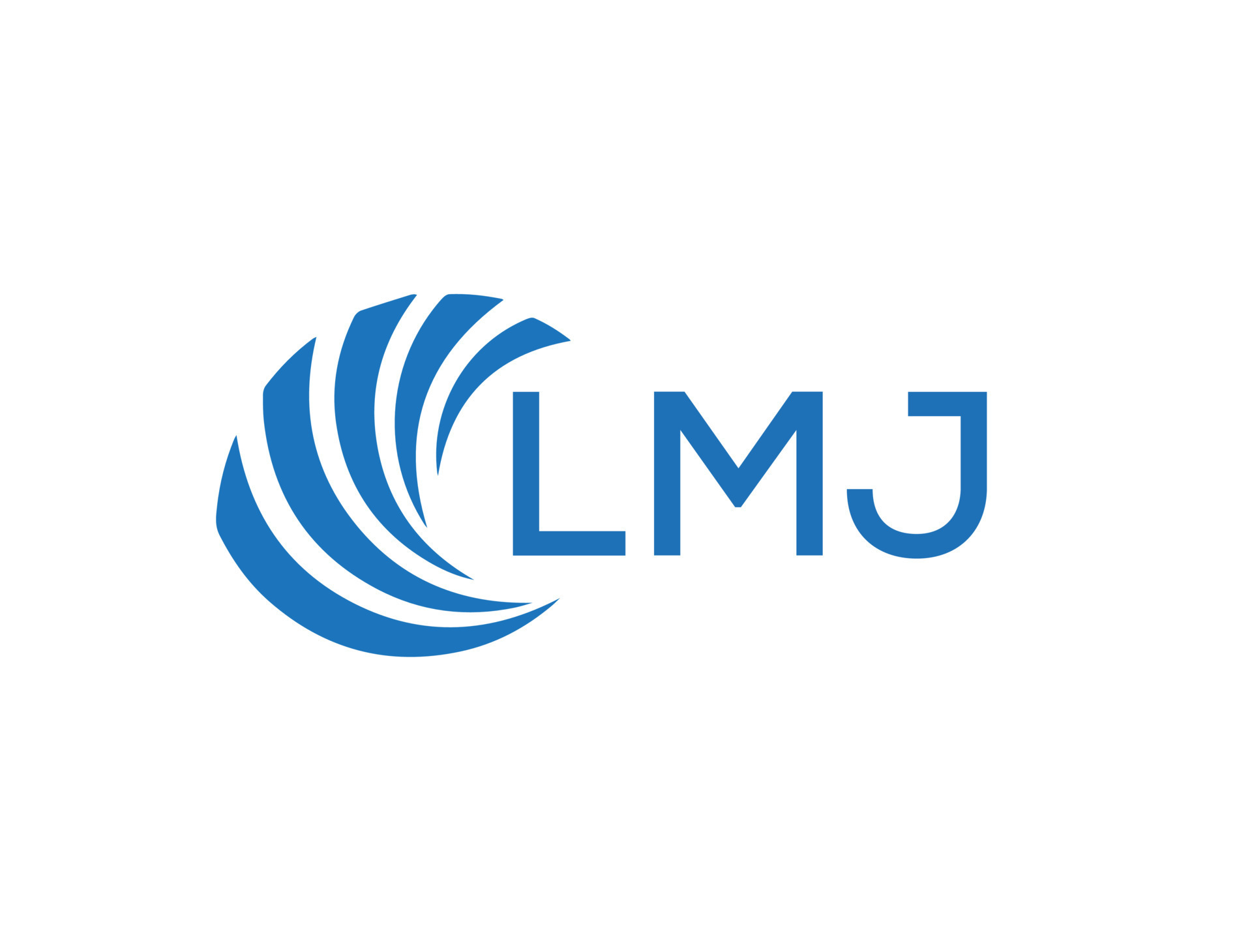 LMJ abstract business growth logo design on white background. LMJ creative initials letter logo