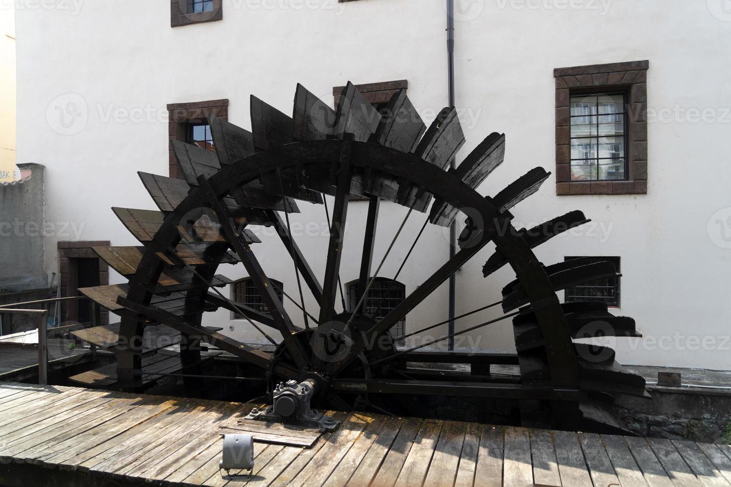 mill wheel in prague photo