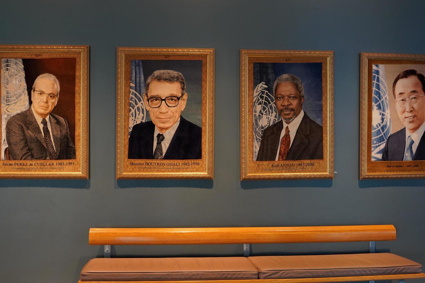 NEW YORK, USA - MAY 25 2018 United Nations past president hall with visitors photo