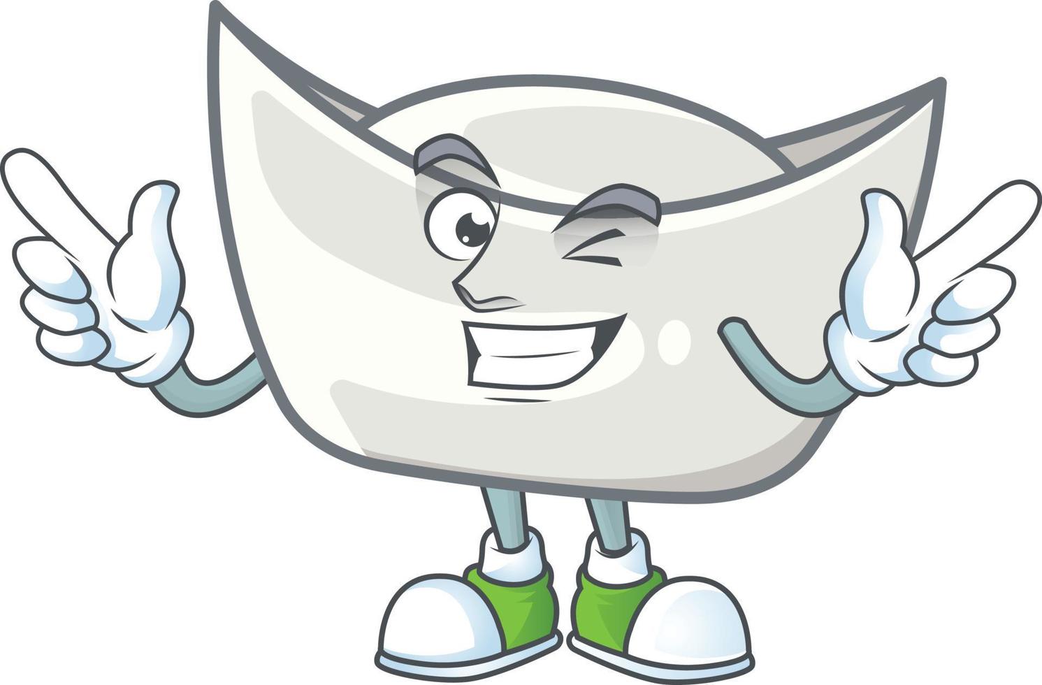 Chinese silver ingot cartoon character style vector