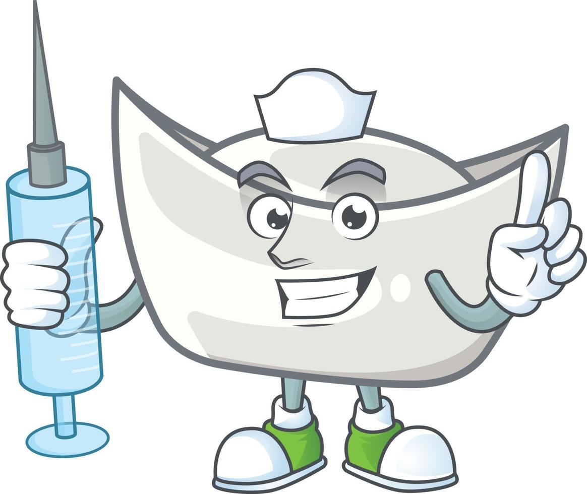 Chinese silver ingot cartoon character style vector