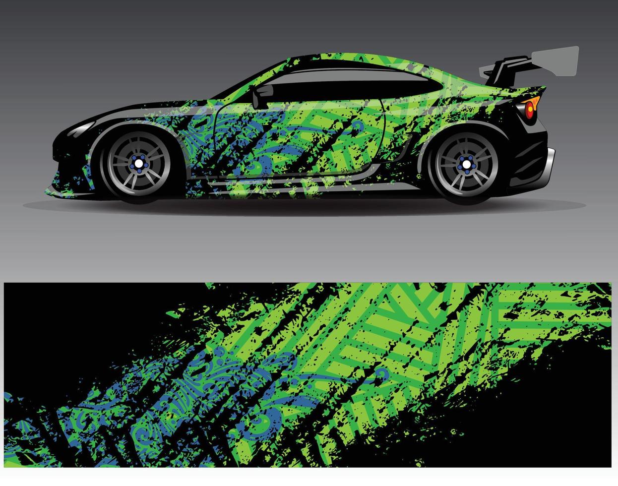 Car wrap design vector. Graphic abstract stripe racing background kit designs for wrap vehicle  race car  rally  adventure and livery vector
