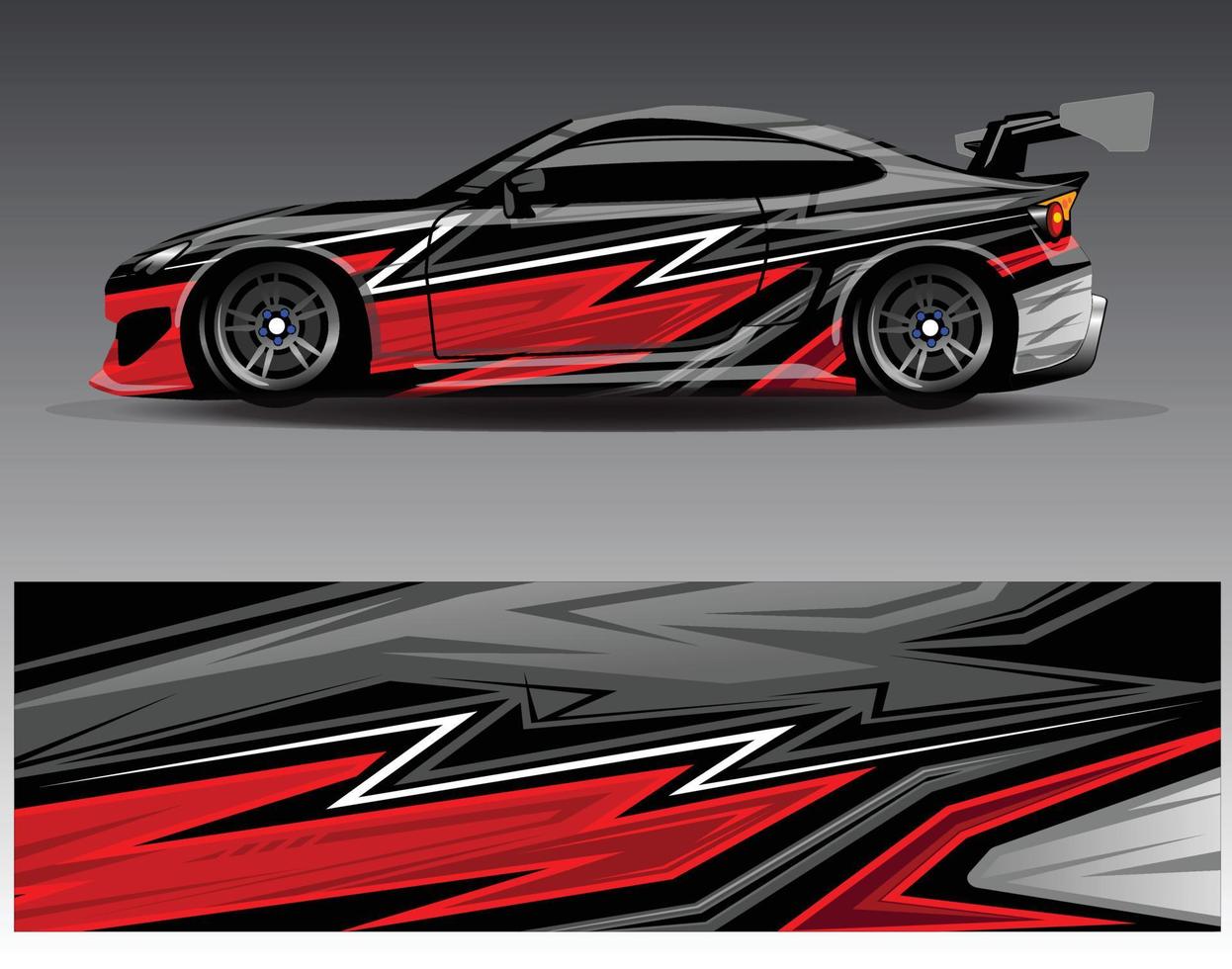 Car wrap design vector. Graphic abstract stripe racing background kit designs for wrap vehicle  race car  rally  adventure and livery vector