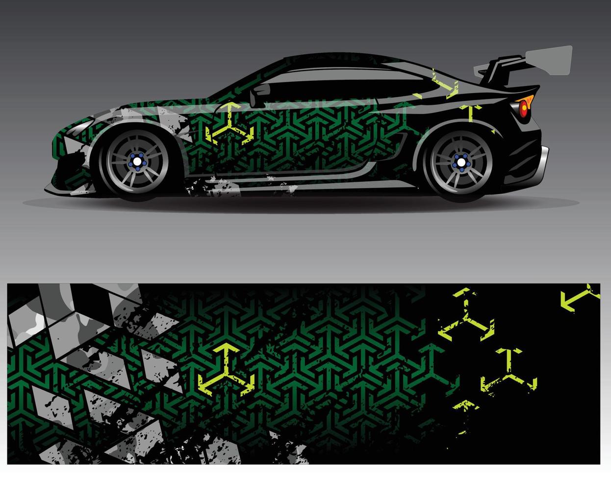 Car wrap design vector. Graphic abstract stripe racing background kit designs for wrap vehicle  race car  rally  adventure and livery vector