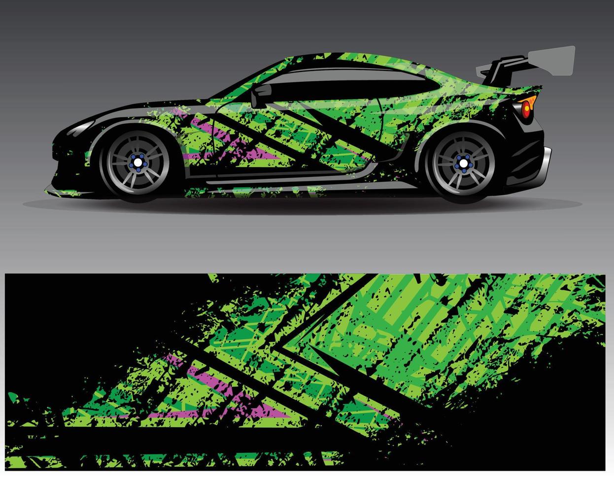 Car wrap design vector. Graphic abstract stripe racing background kit designs for wrap vehicle  race car  rally  adventure and livery vector