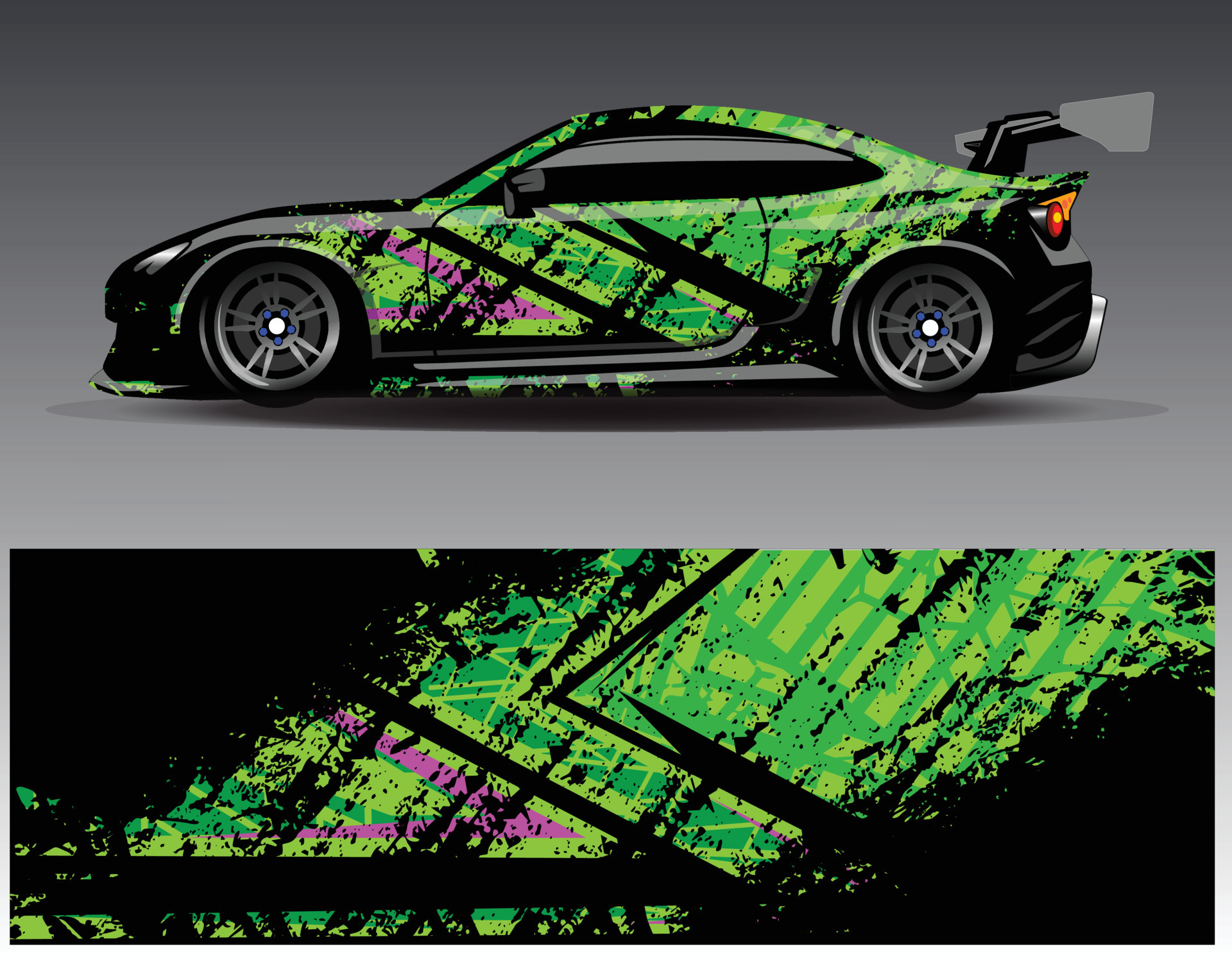 vector de diseño de envoltura de coche. Diseños de kits de fondo de