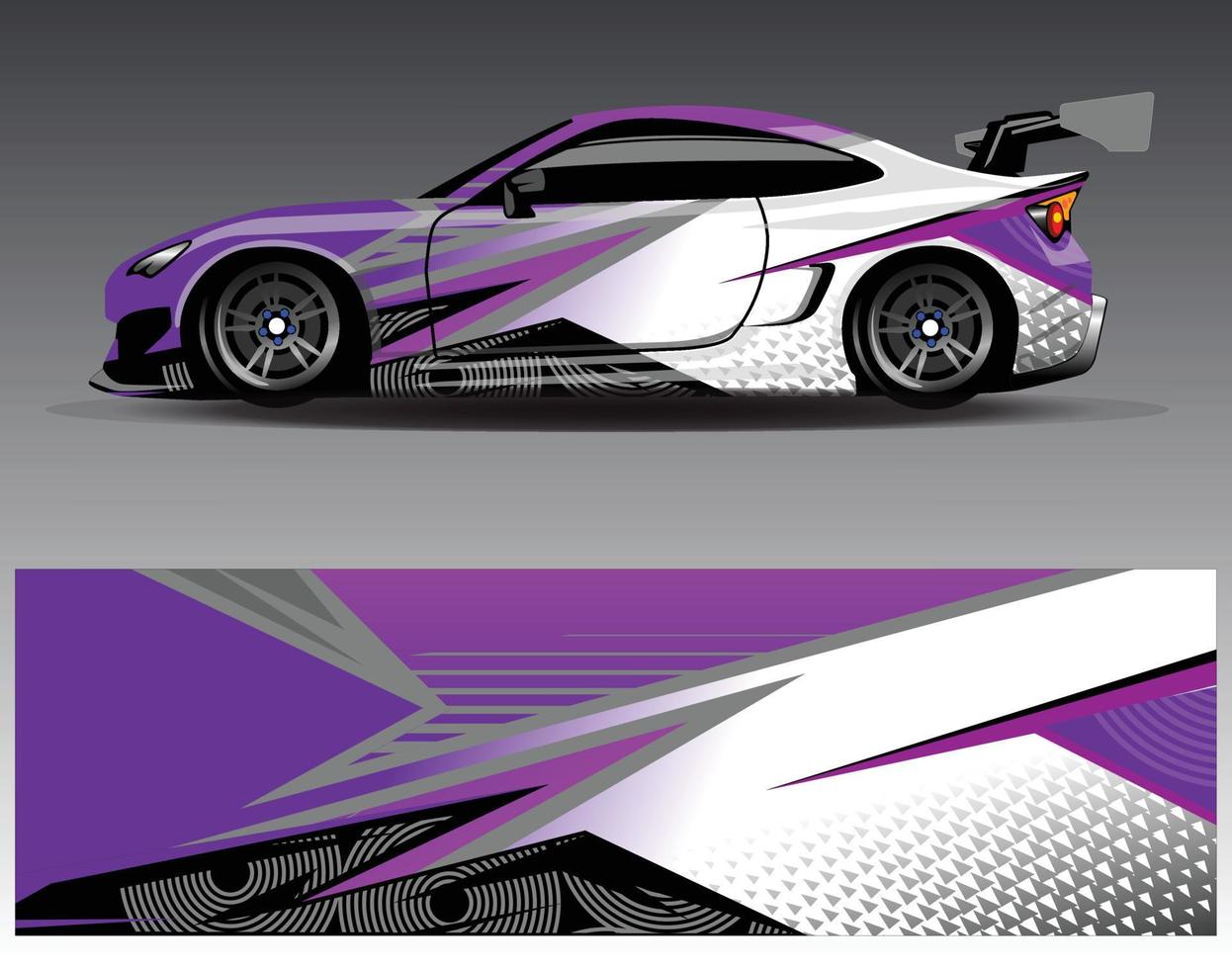 vector de diseño de envoltura de coche. Diseños de kits de fondo de carreras de franjas abstractas gráficas para envolver vehículos carrera de autos rally aventura y librea