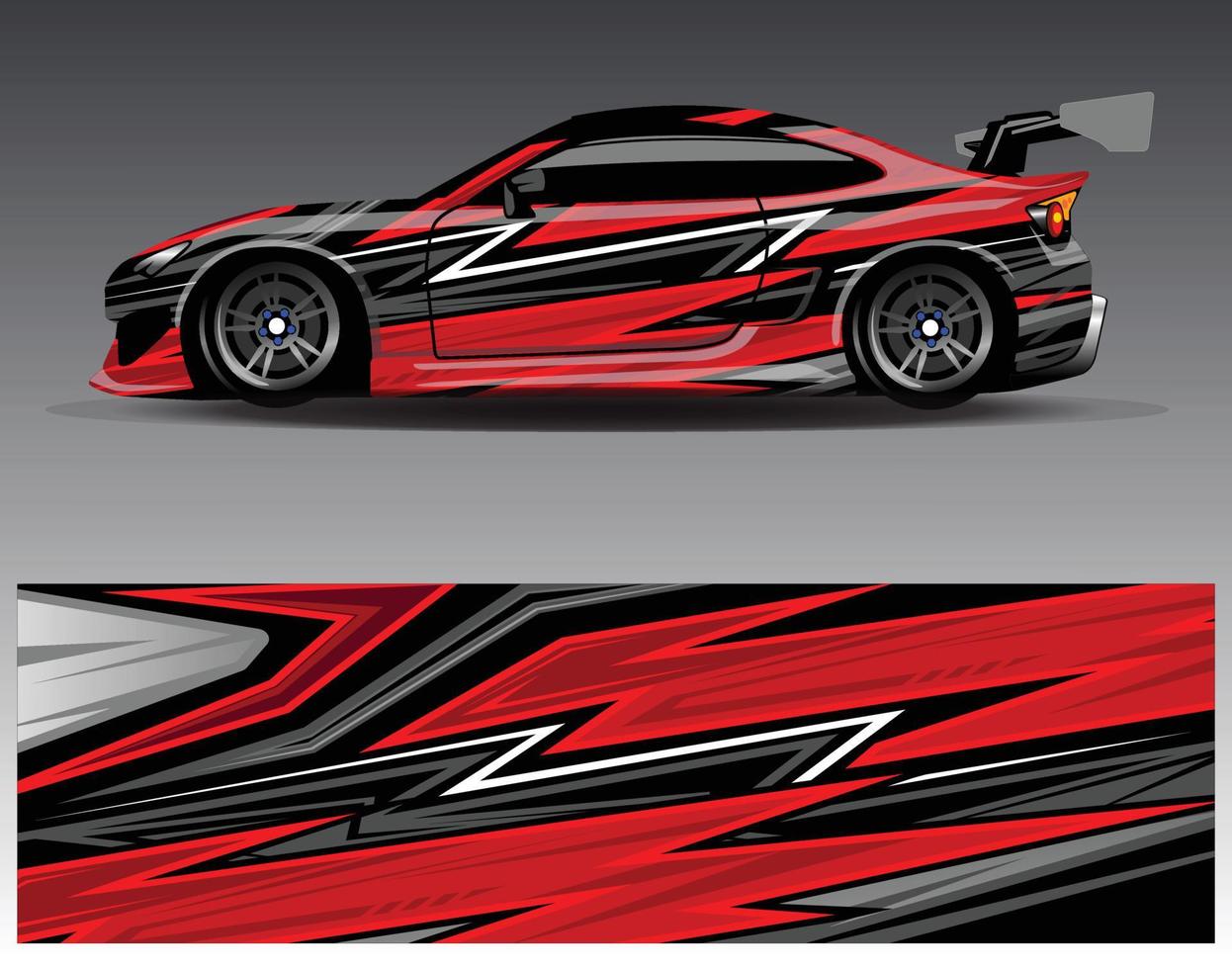 Car wrap design vector. Graphic abstract stripe racing background kit designs for wrap vehicle  race car  rally  adventure and livery vector