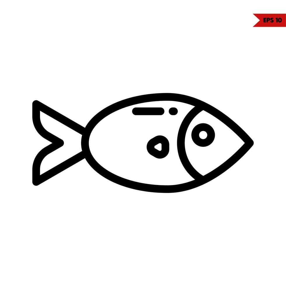 fish line icon vector