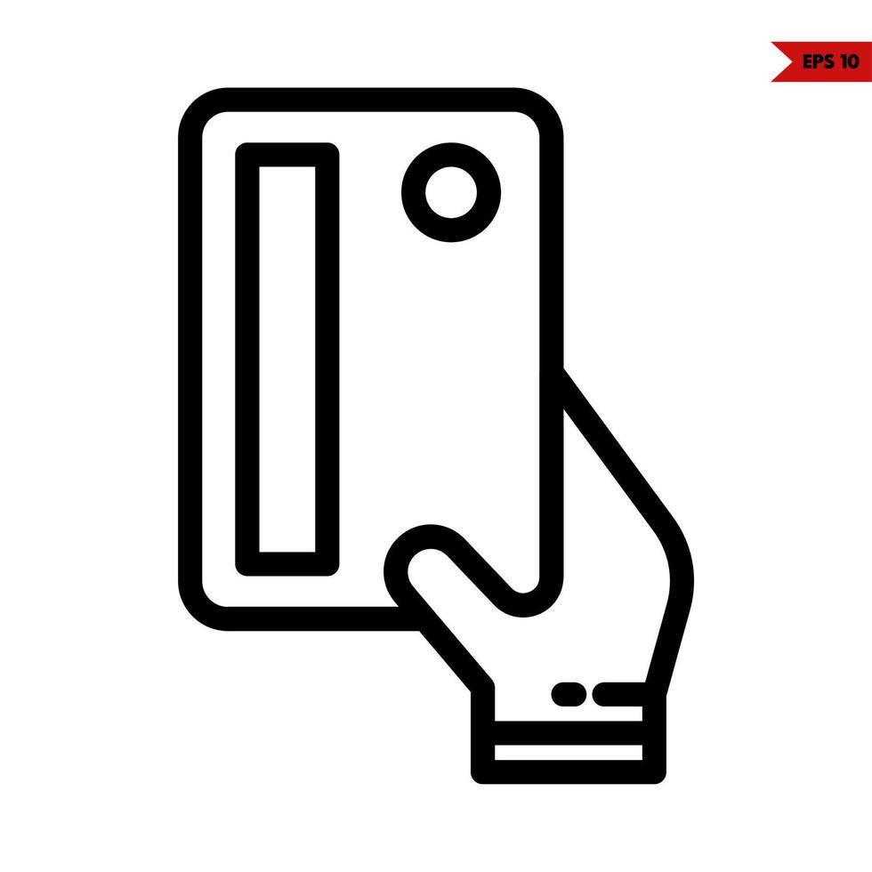 atm card in hand line icon vector