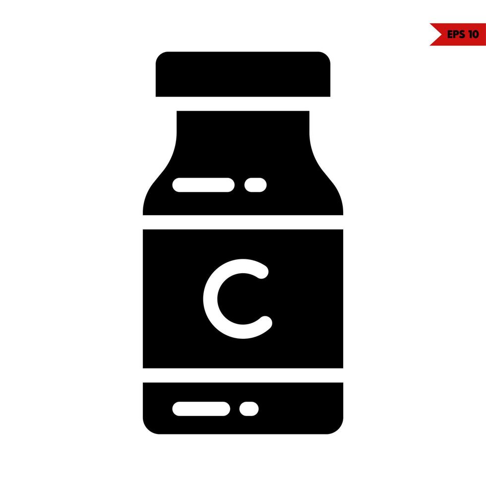 bottle vitamin glyph icon vector