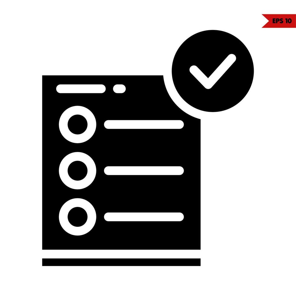 paper document with check in button glyph icon vector