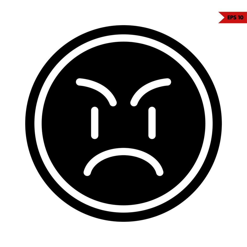 angry emoticon glyph icon vector