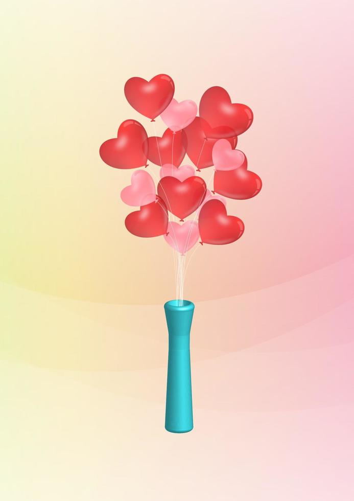 hearts balloon background vector