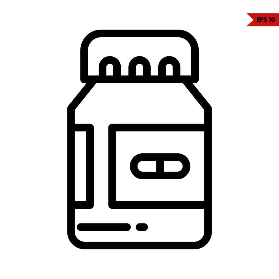 bottle drug line icon vector