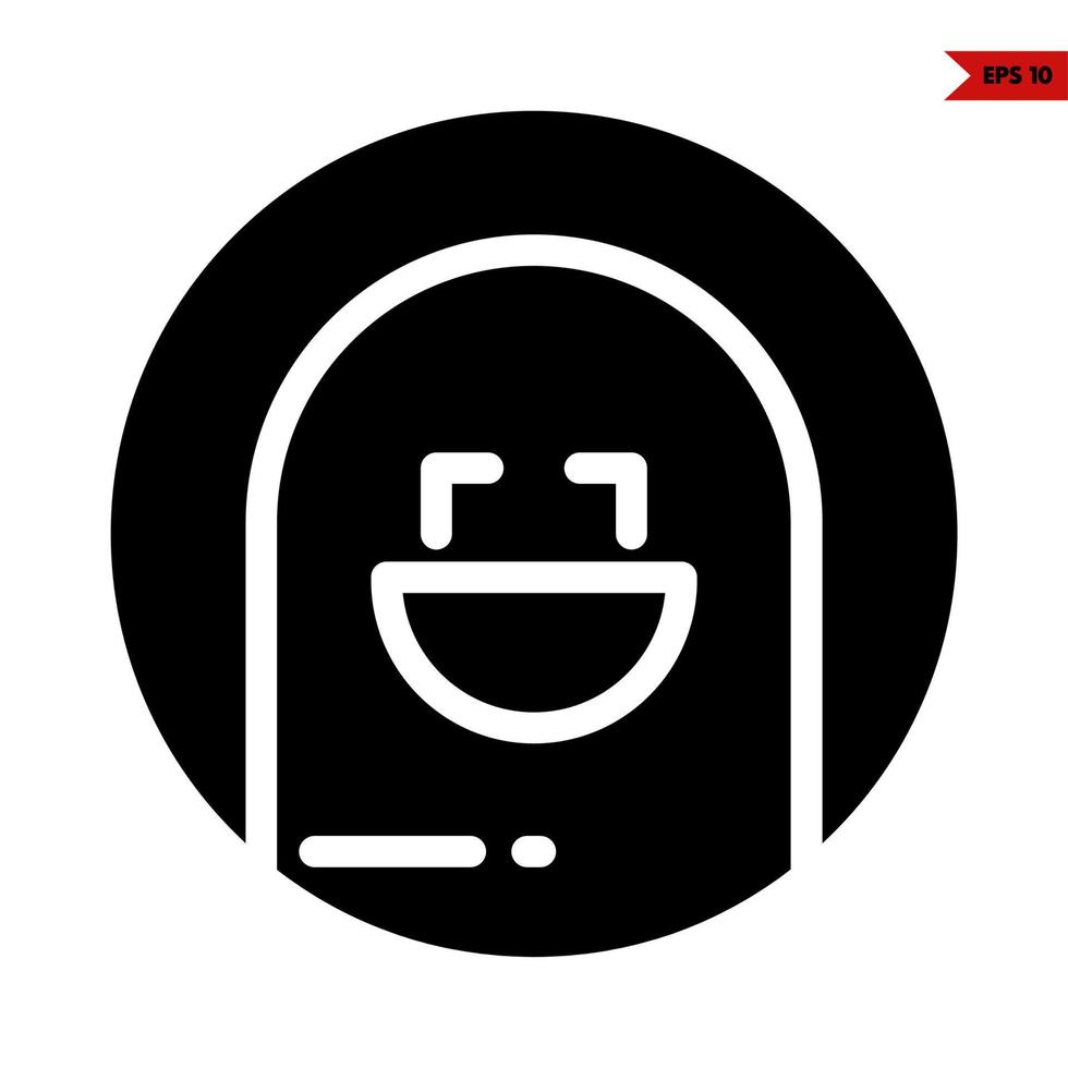 emoticon en botón glifo icono vector