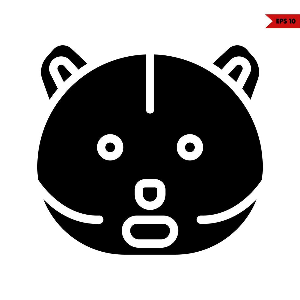 cat emoticon glyph icon vector