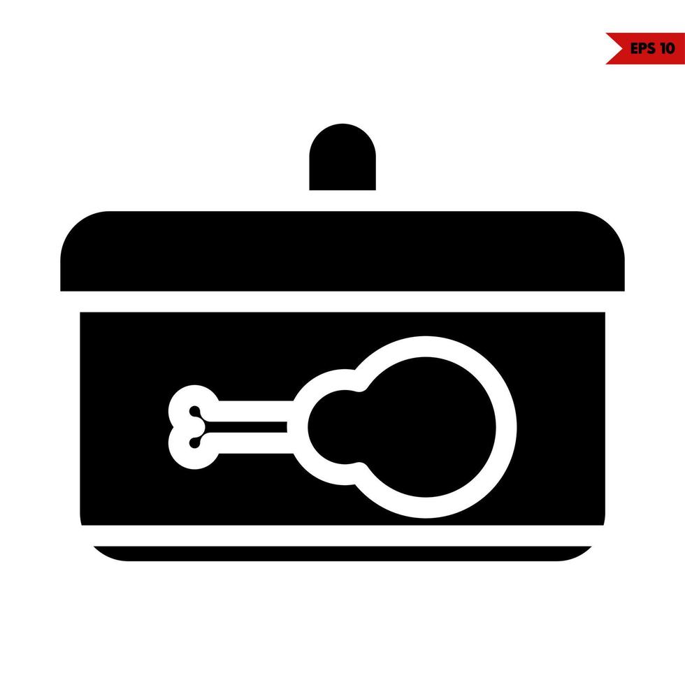 meat chicken in pan glyph icon vector