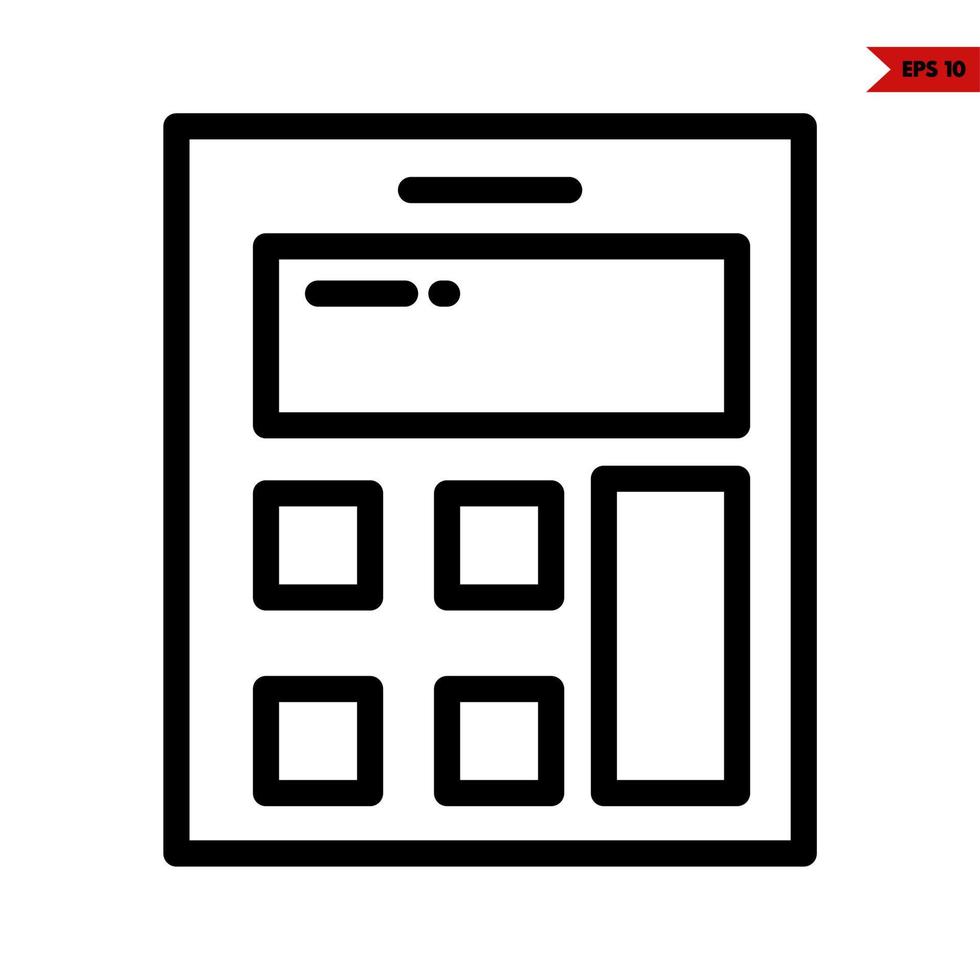 calculator line style vector