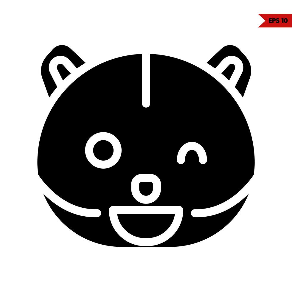 cat emoticon glyph icon vector