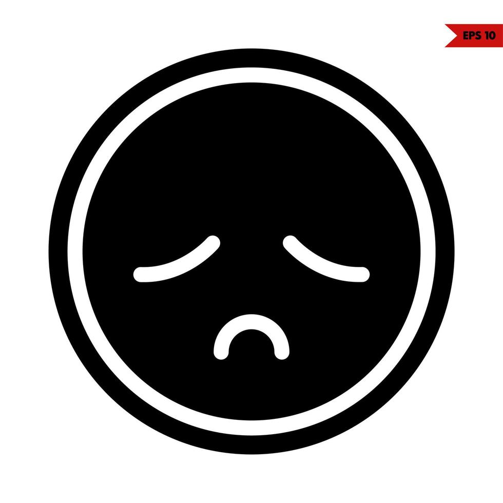 sad emoticon glyph icon vector