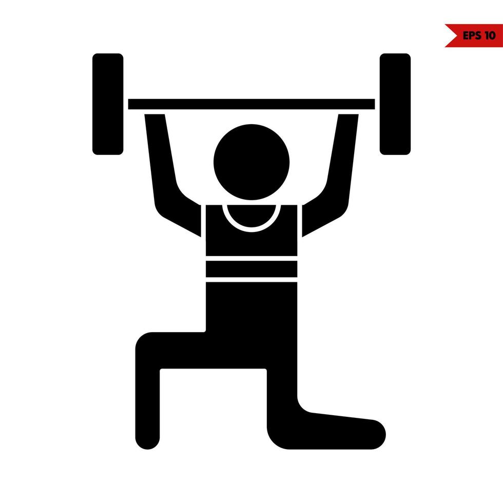 people activity with barbell sport glyph icon vector