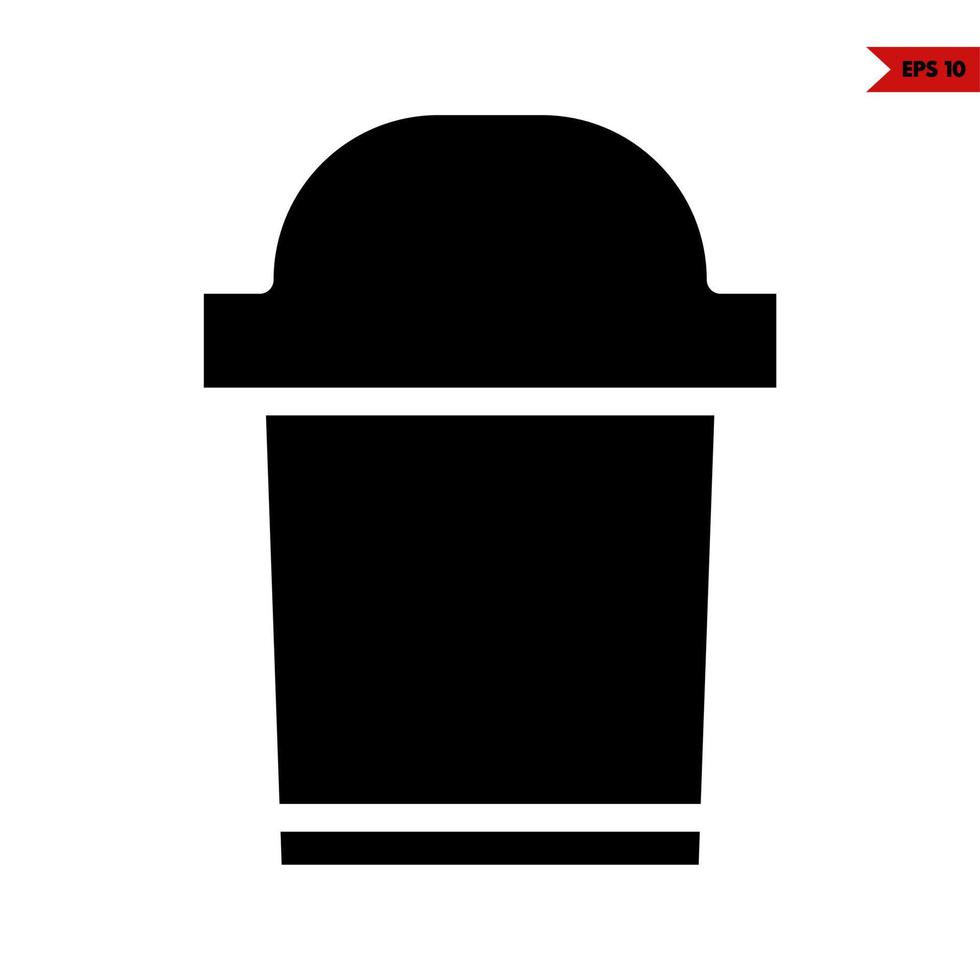 rubbish bin glyph icon vector