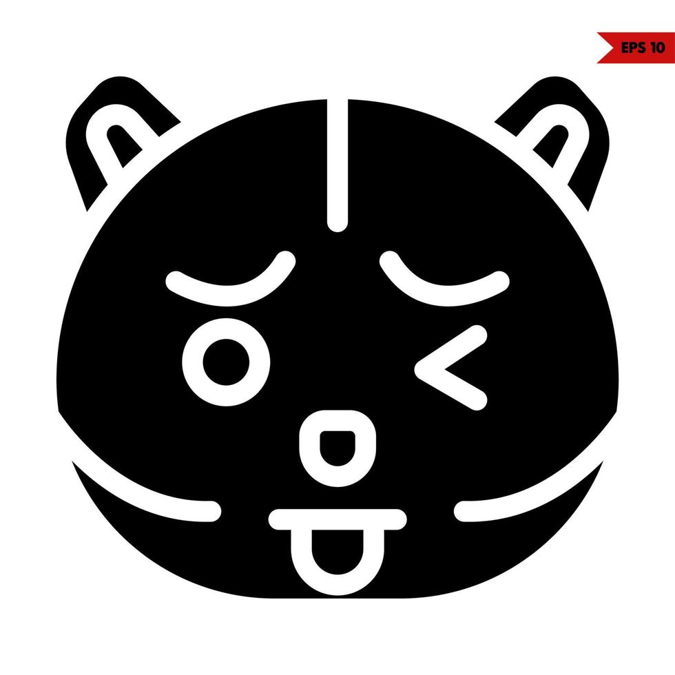 cat emoticon glyph icon vector