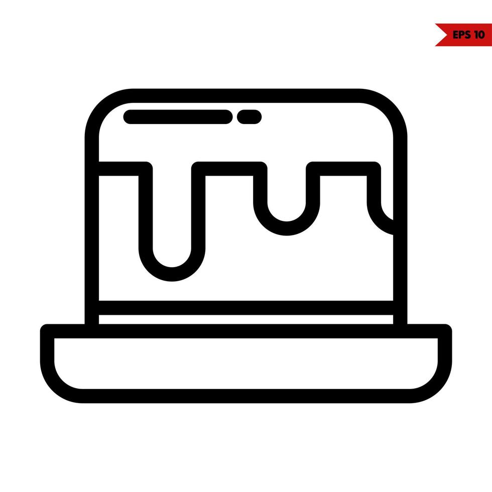 pudding in plate line icon vector