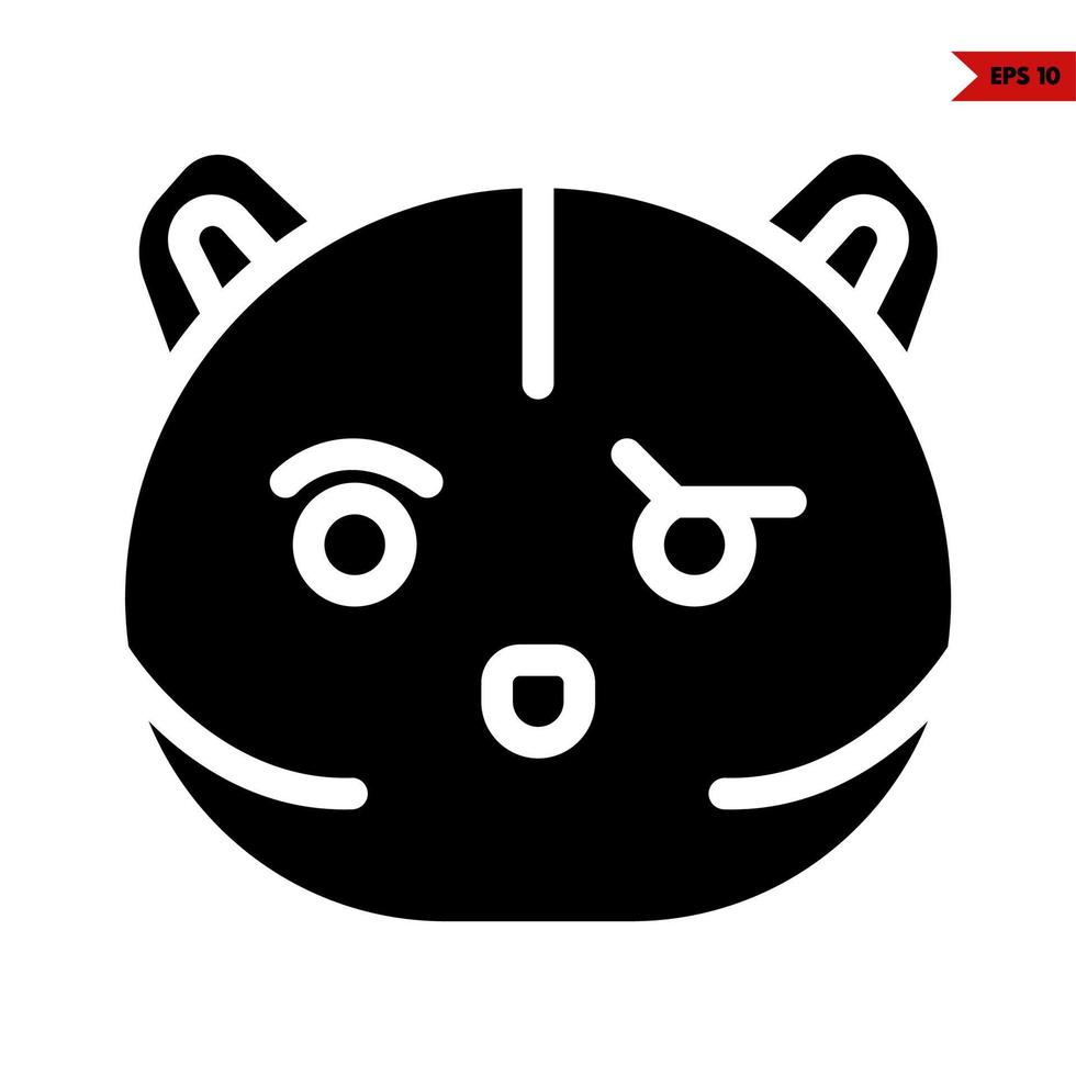 cat emoticon glyph icon vector