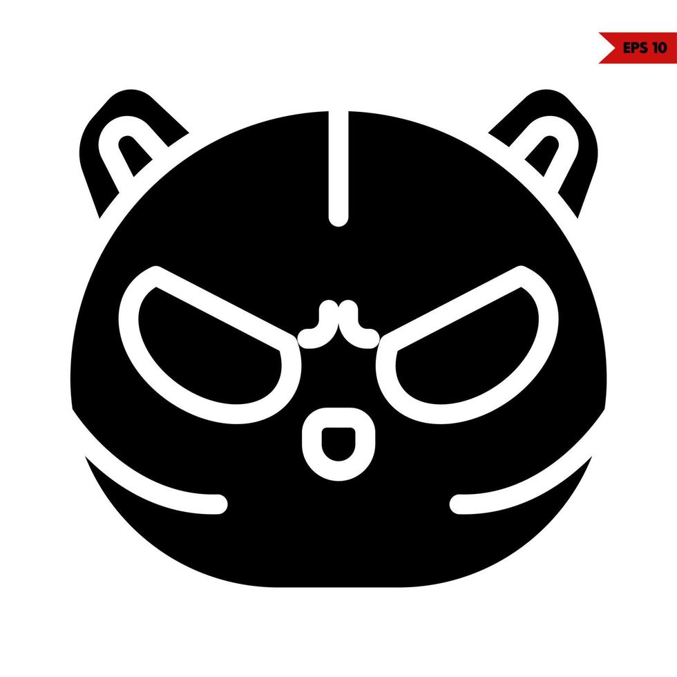 angry cat  emoticon glyph icon vector
