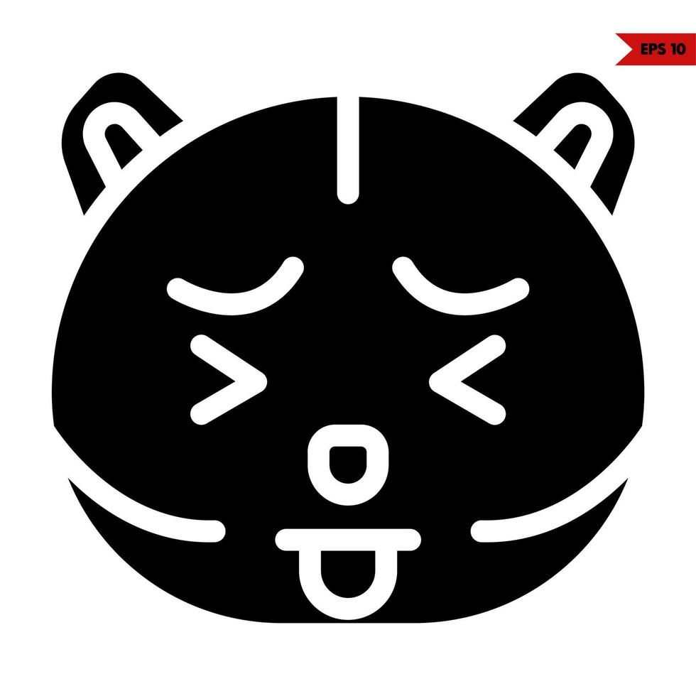 cat  emoticon nauseous glyph icon vector