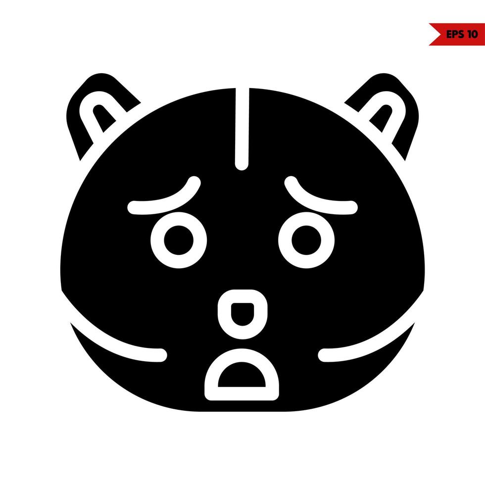 gato emoticon glifo icono vector