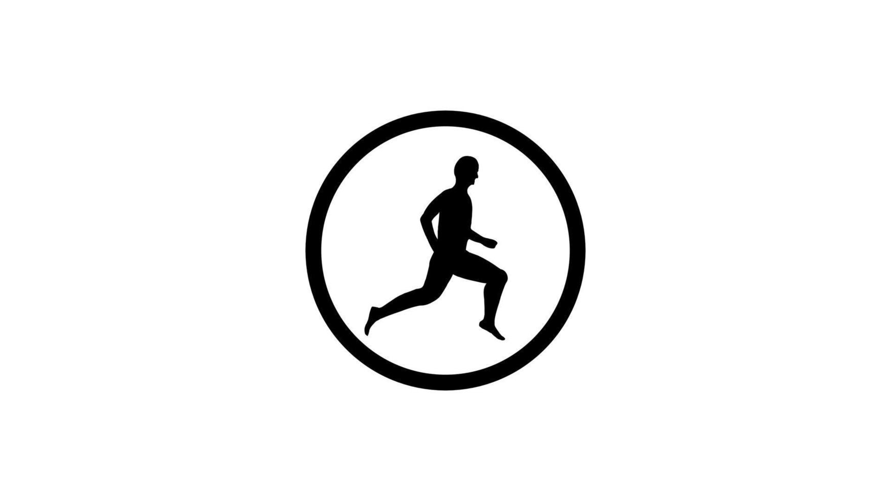 symbol of people running with a circle vector