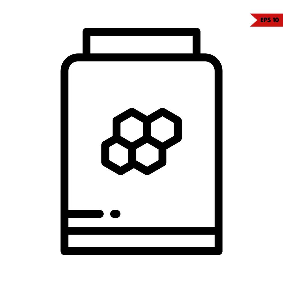 honey in jar glass line icon vector