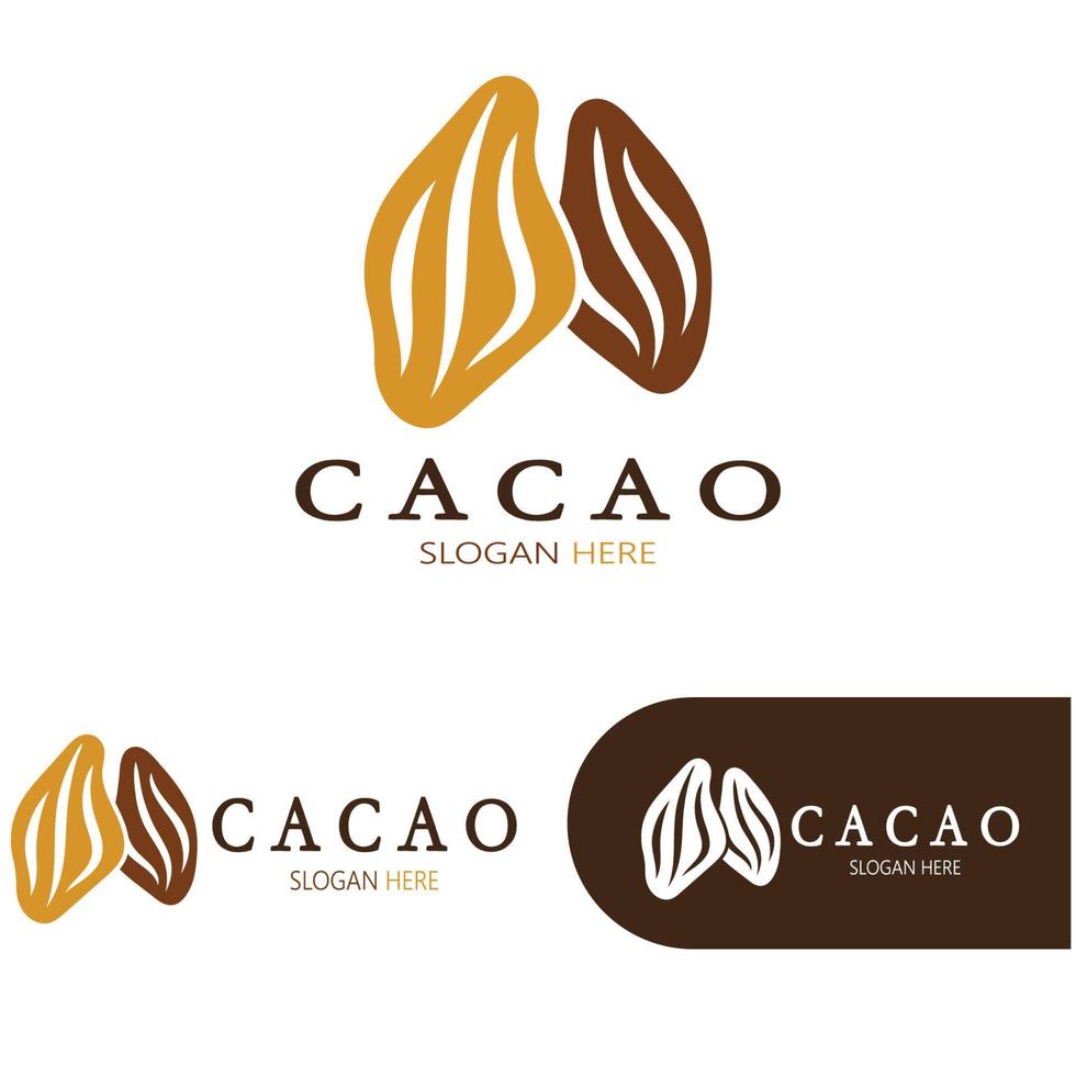 cacao logotipo,cacao frijol, cacao árbol,cacao ramas y hojas,chocolate mezcla en blanco fondo, vintage, moderno, simple, minimalista icono ilustración modelo diseño vector