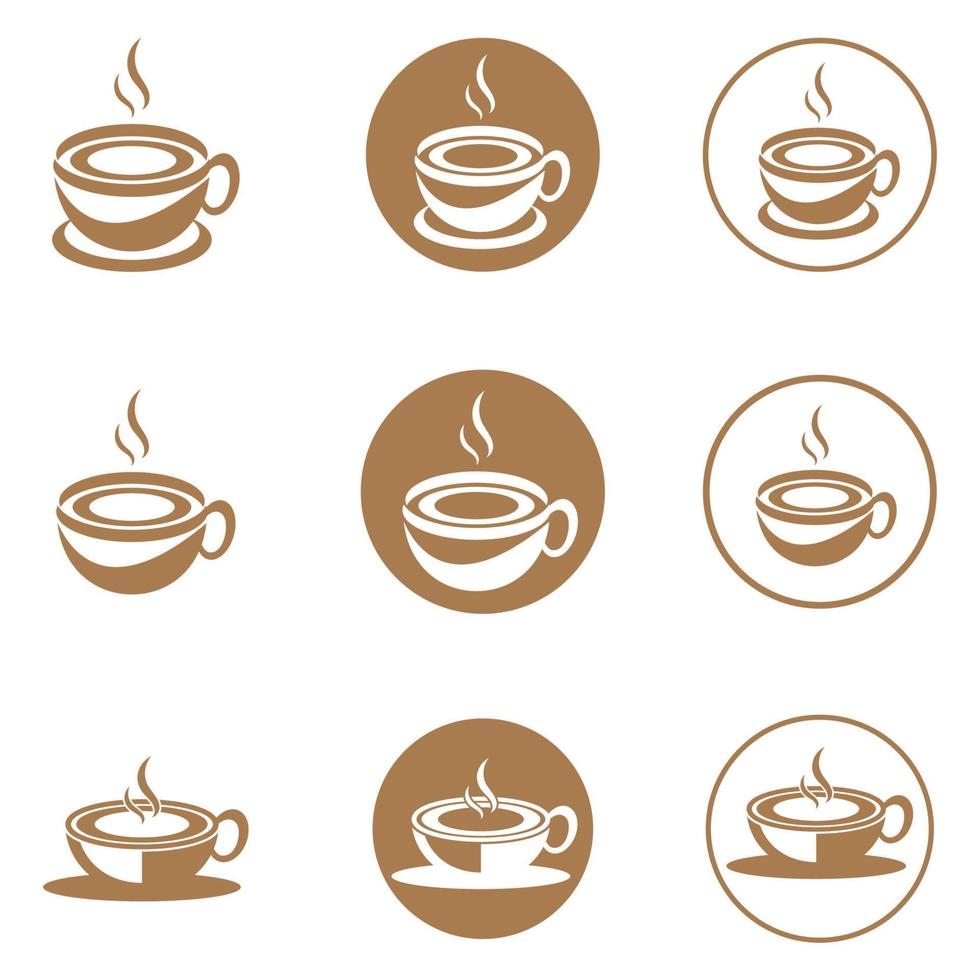 Diseño de ilustración de icono de vector de plantilla de logotipo de taza de café