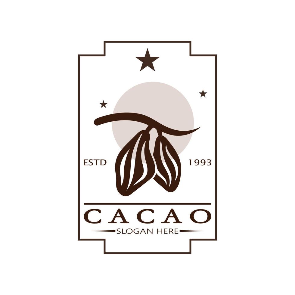 cacao logotipo,cacao frijol, cacao árbol,cacao ramas y hojas,chocolate mezcla en blanco fondo, vintage, moderno, simple, minimalista icono ilustración modelo diseño vector