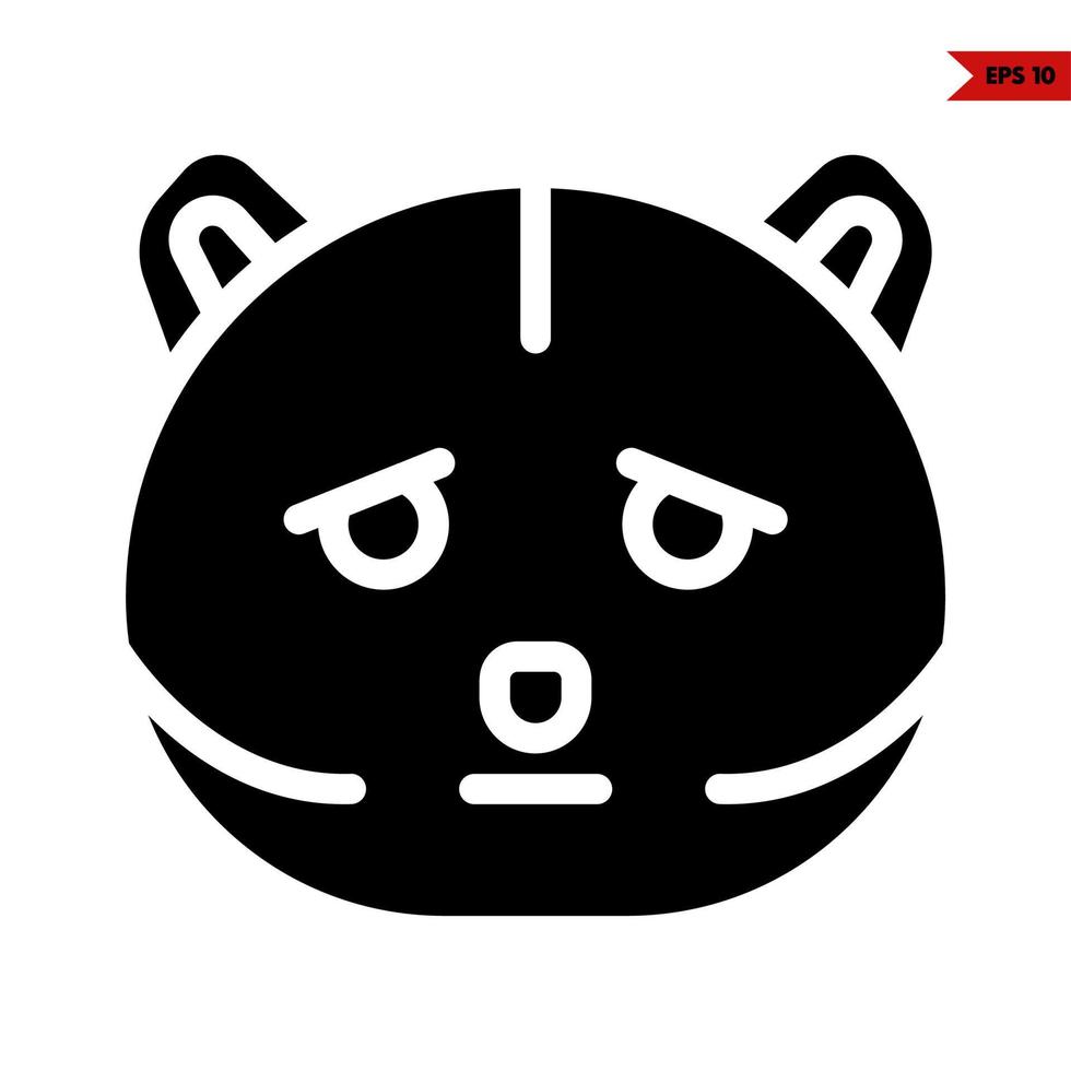 cat emoticon glyph icon vector