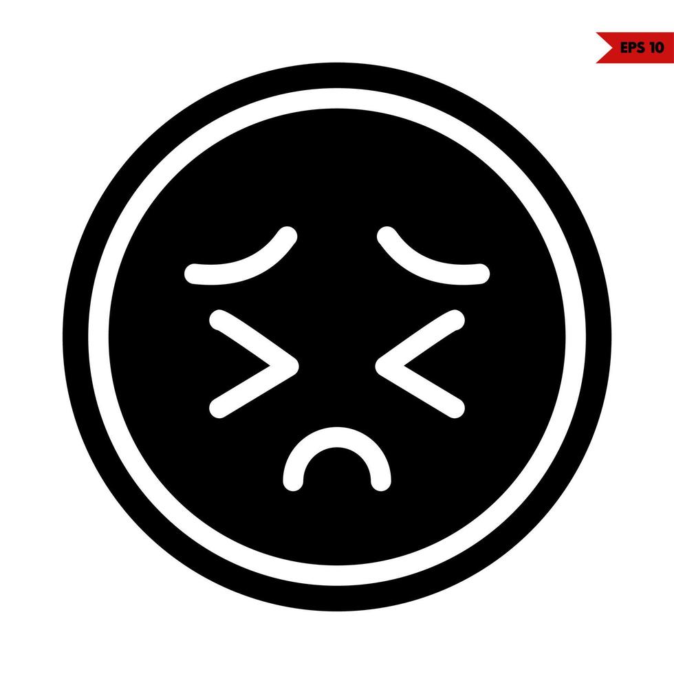 sad emoticon glyph icon vector