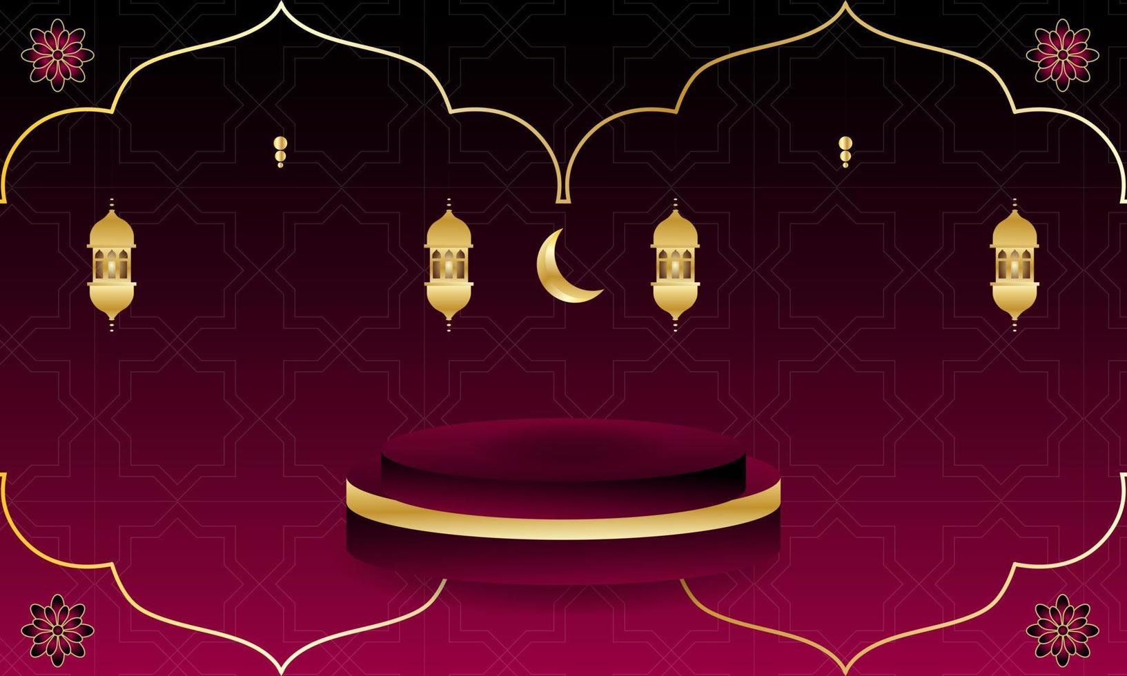 abstract islamic background with pulpit podium vector