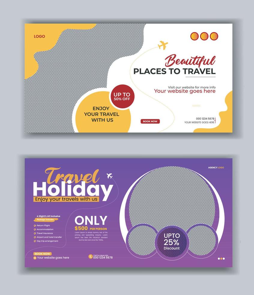 Travel holiday vacation and tourism Instagram post or social media post template vector layout