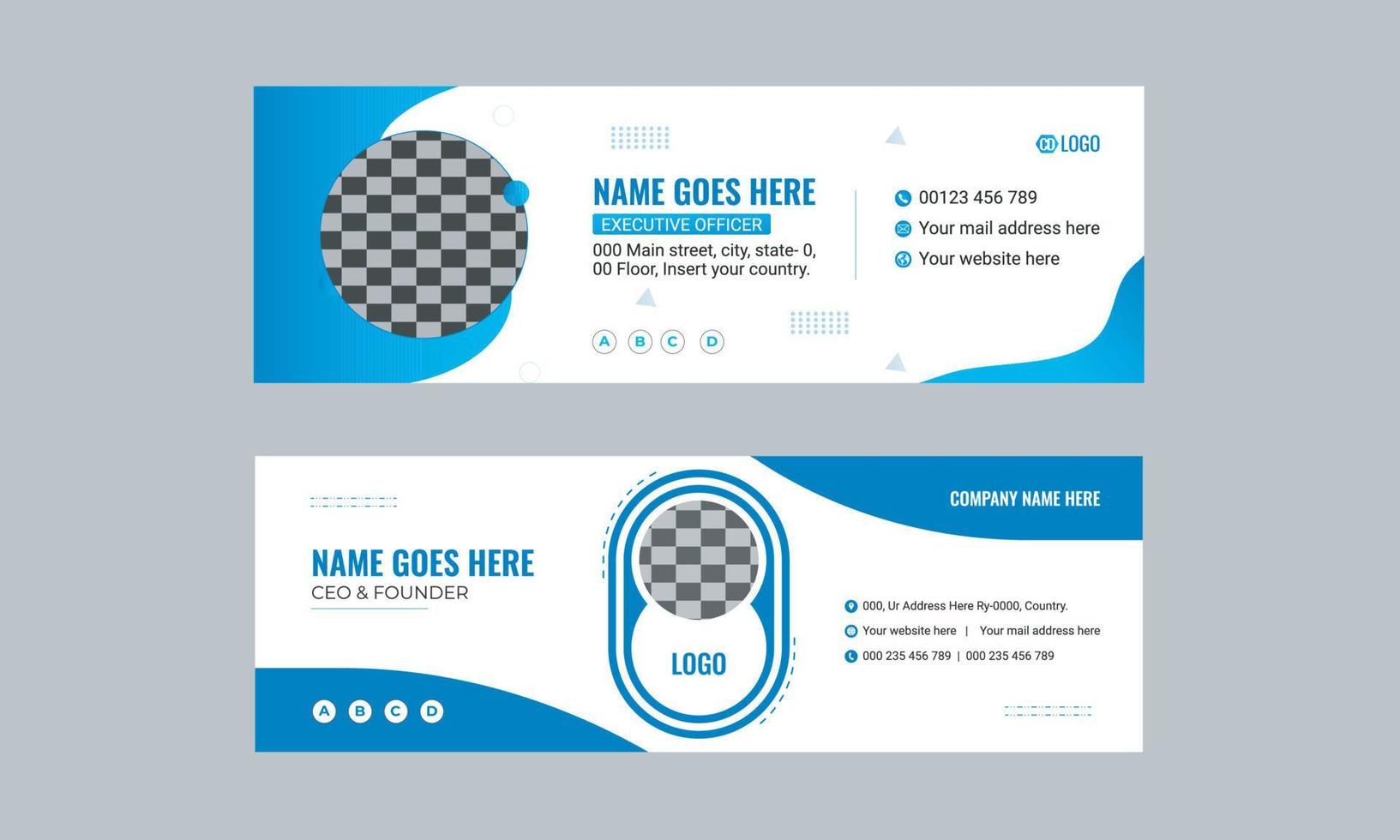 Corporate Email signature unique vector design template or personal business minimalist personal web social media cover layout design