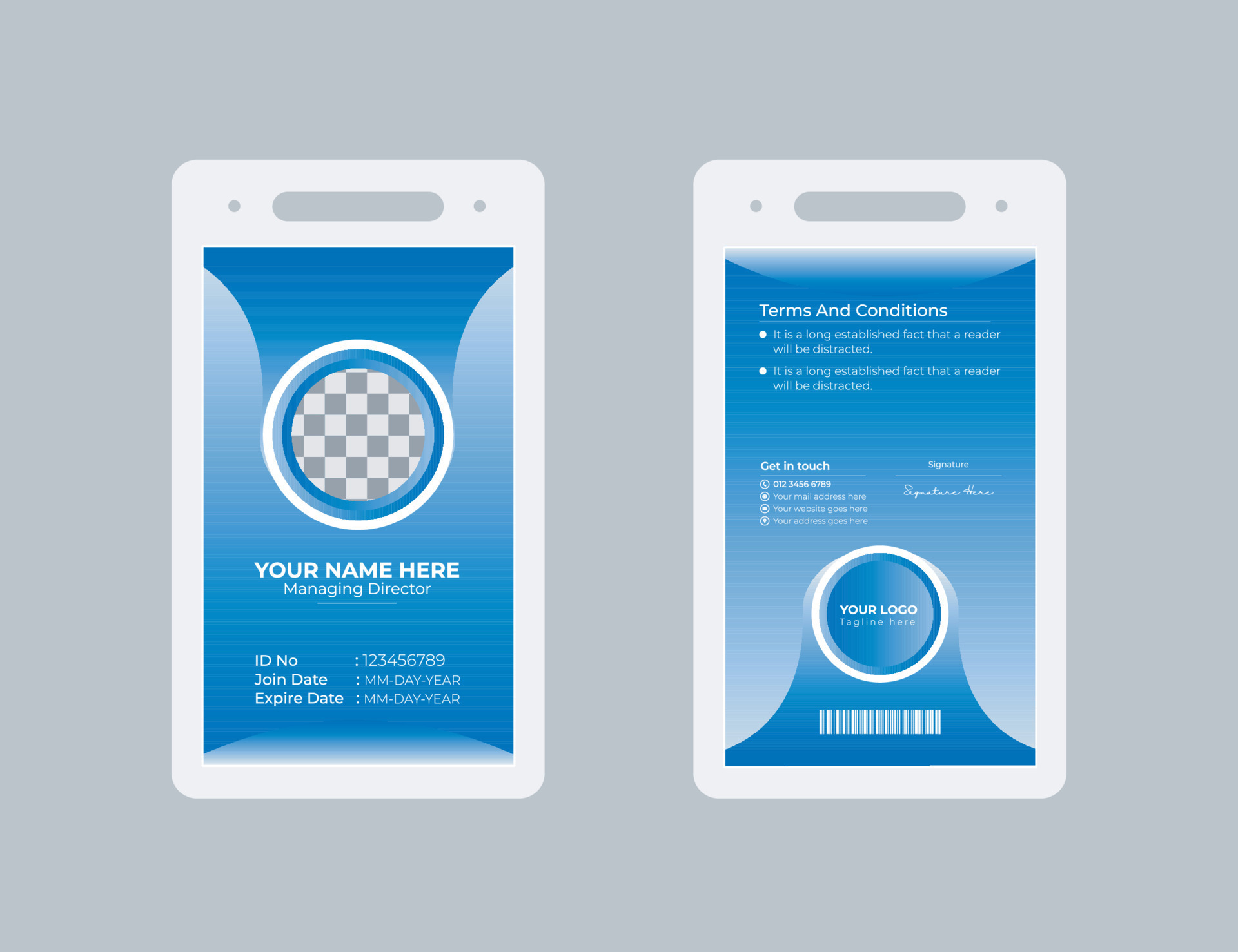 Simple Blue Office Id Card Template Id Cards Template Abstract Style simple-blue-office-id-card-template-id-cards-template-abstract-style