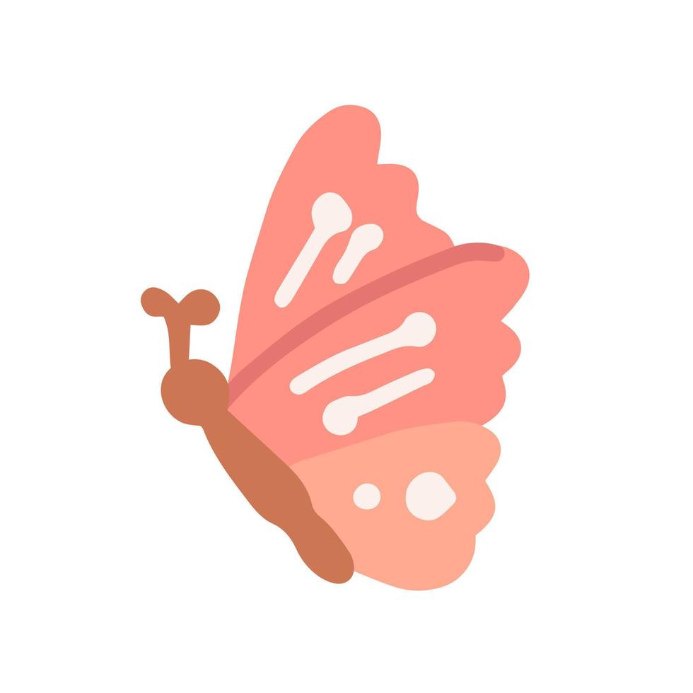 Butterfly, vector flat hand drawn illustration on white background