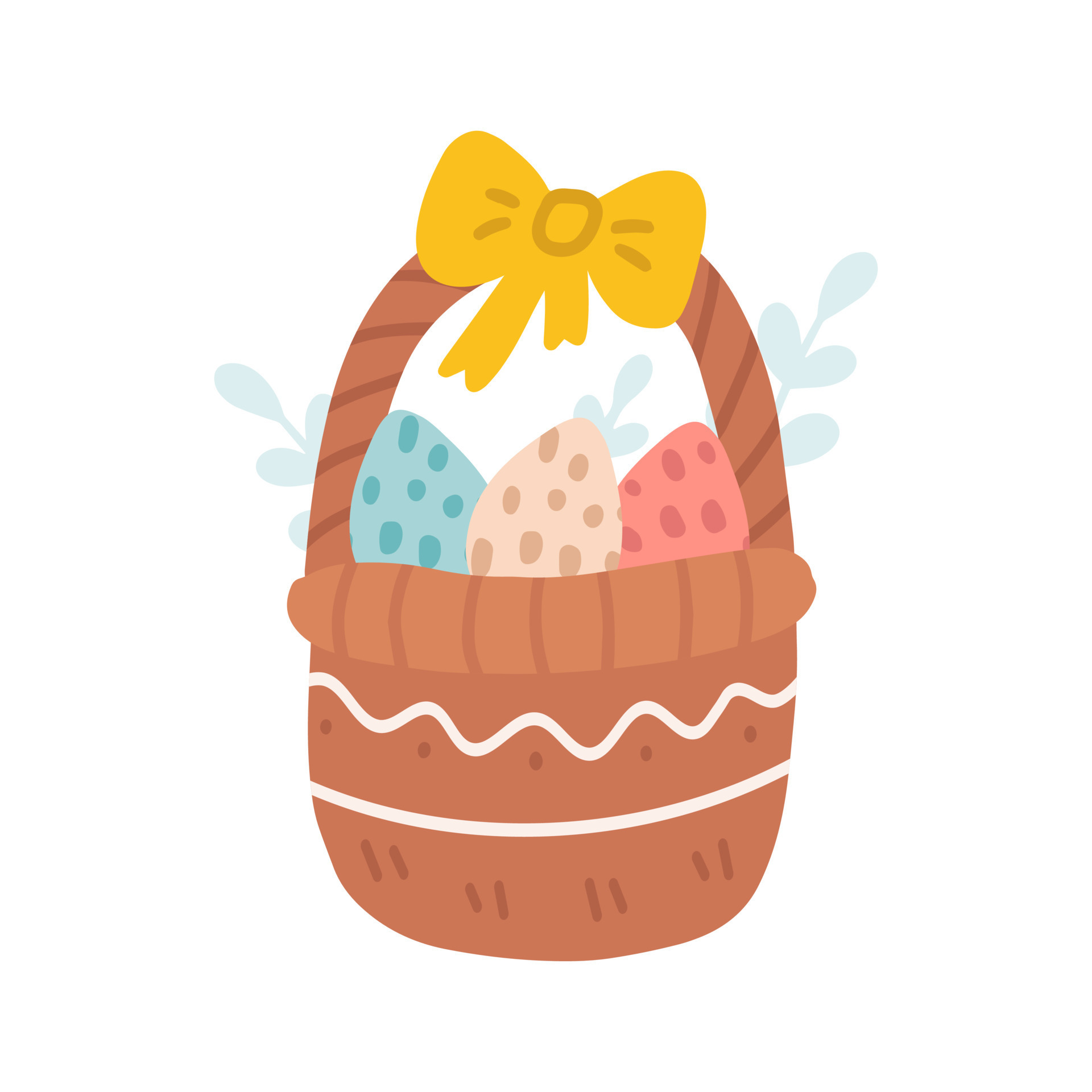 Easter egg basket, vector flat hand drawn illustration 20289449 Vector Art at Vecteezy