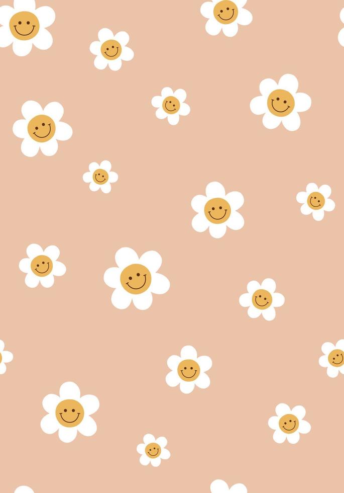 maravilloso retro margarita flores antecedentes. maravilloso flores sin  costura modelo. maravilloso floral pastel fondo de pantalla