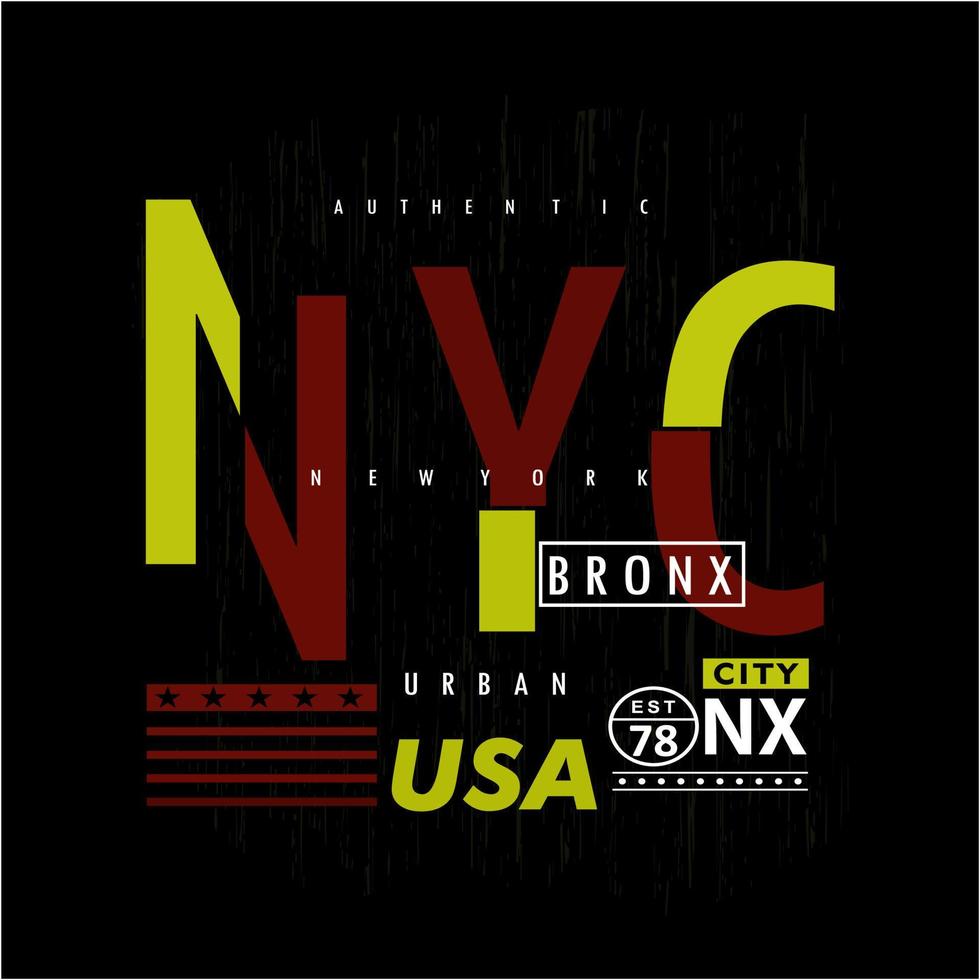 ilustración de vector de impresión de camiseta de diseño de tipografía de nueva york