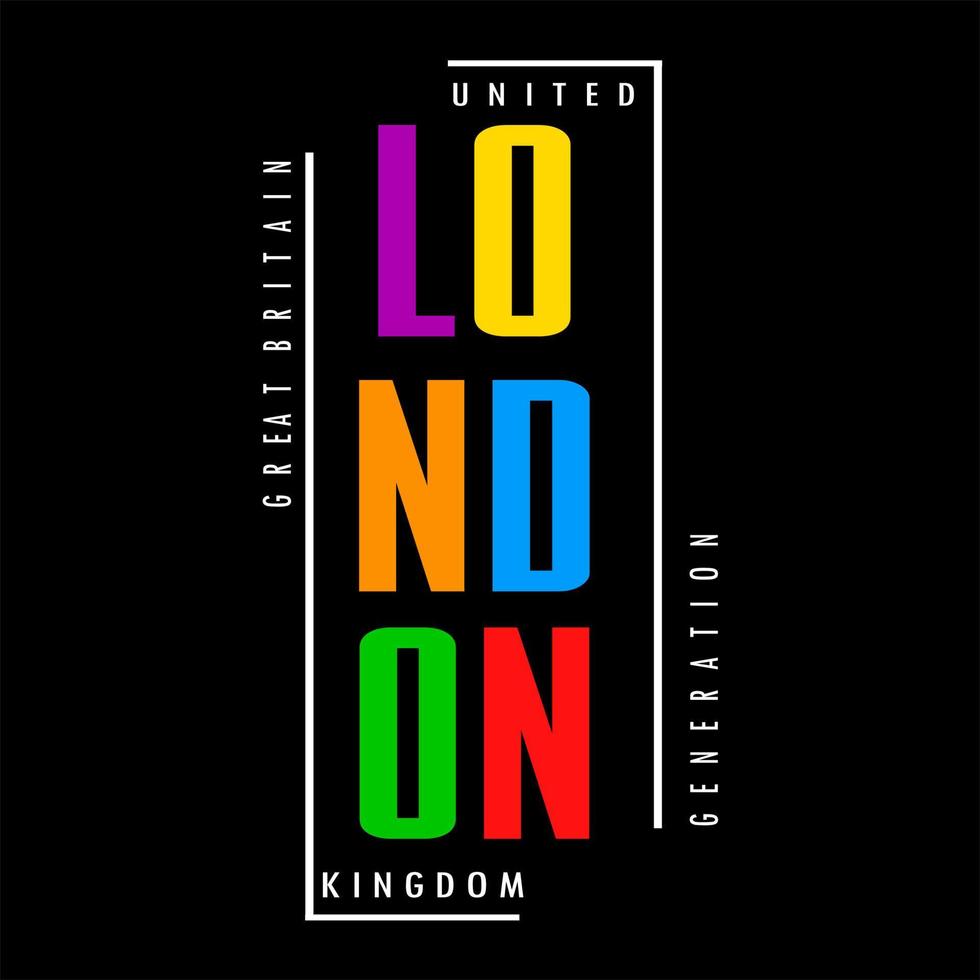 Ilustración de vector de impresión de camiseta de diseño de tipografía de Londres