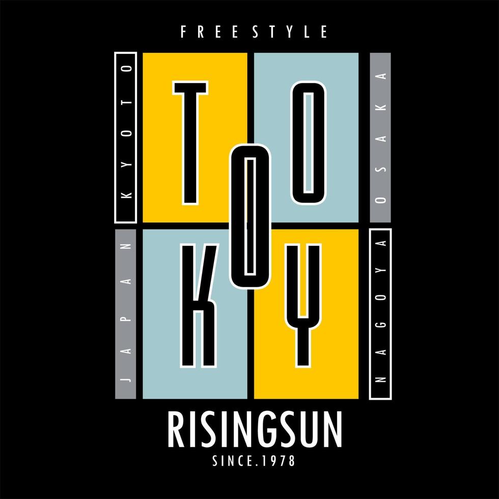 Tokyo Japan typography design t-shirt print vector illustration